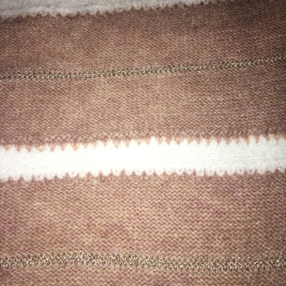 Chic Striped Tan & White Cardigan! - Picture 2 of 2